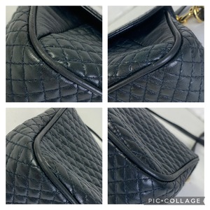 BALLY キルティング  ラムスキン ショルダーバッグ ブラック A-7355