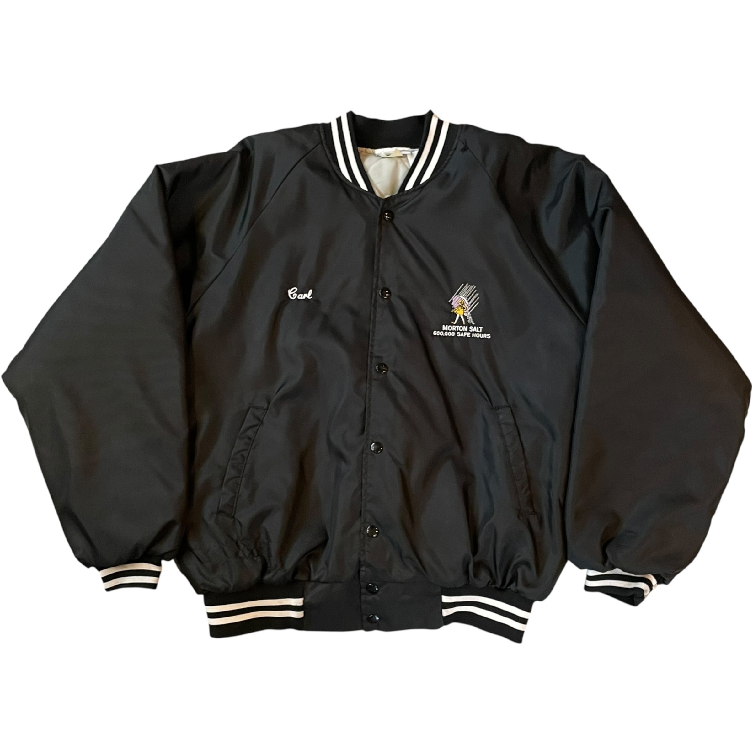 80s MORTON SALT "Uniform" Nylon stadium jacket