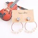 ヴィオラ弦のイヤージャケット付きピアス V-611 Viola strings ear jacket pierces (Red) 