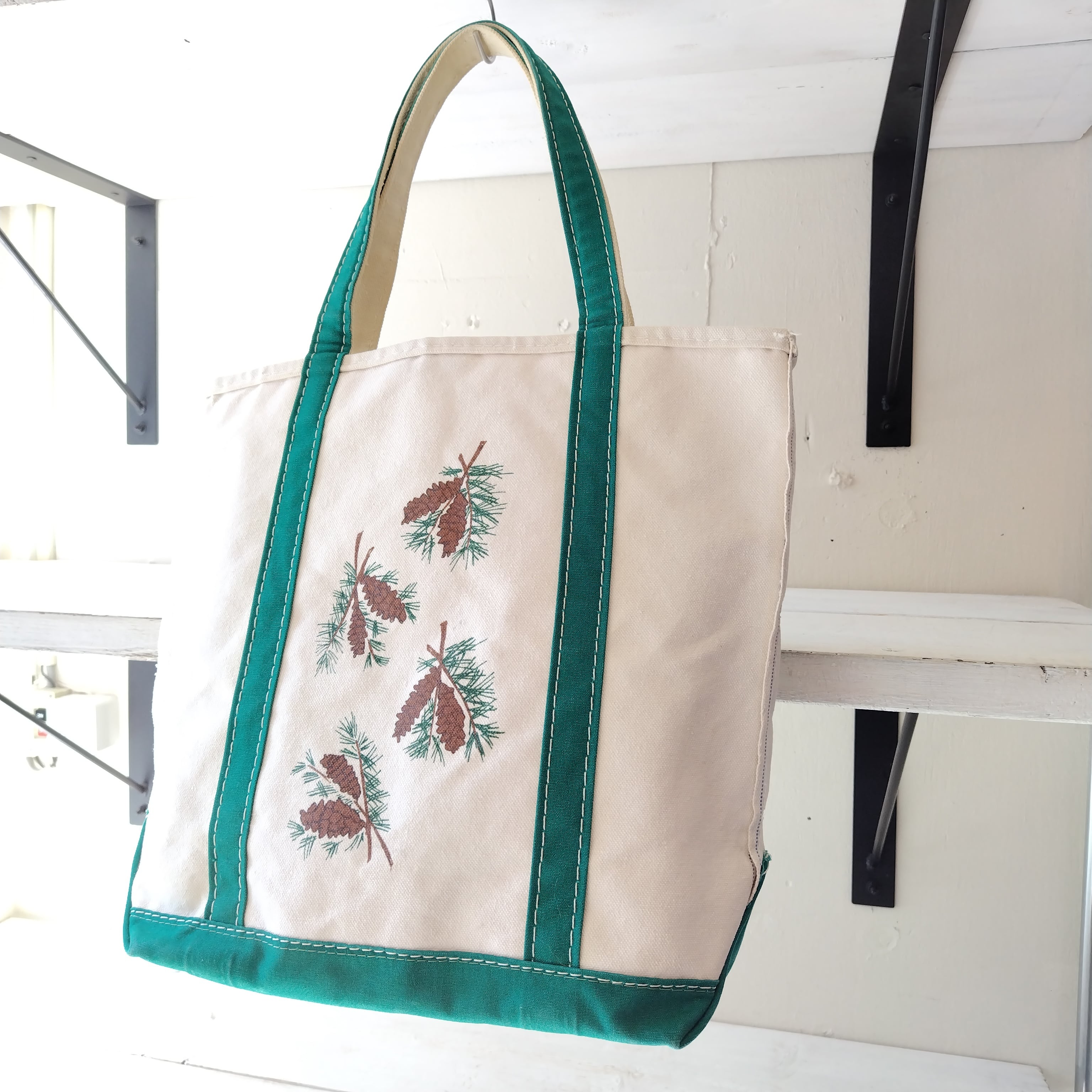 希少 80s ギザタグ 両面 松ぼっくり L.L.Bean グリーンハンドル 希少 80s ギザタグ 両面 松ぼっくり L.L.Bean グリーンハンドル