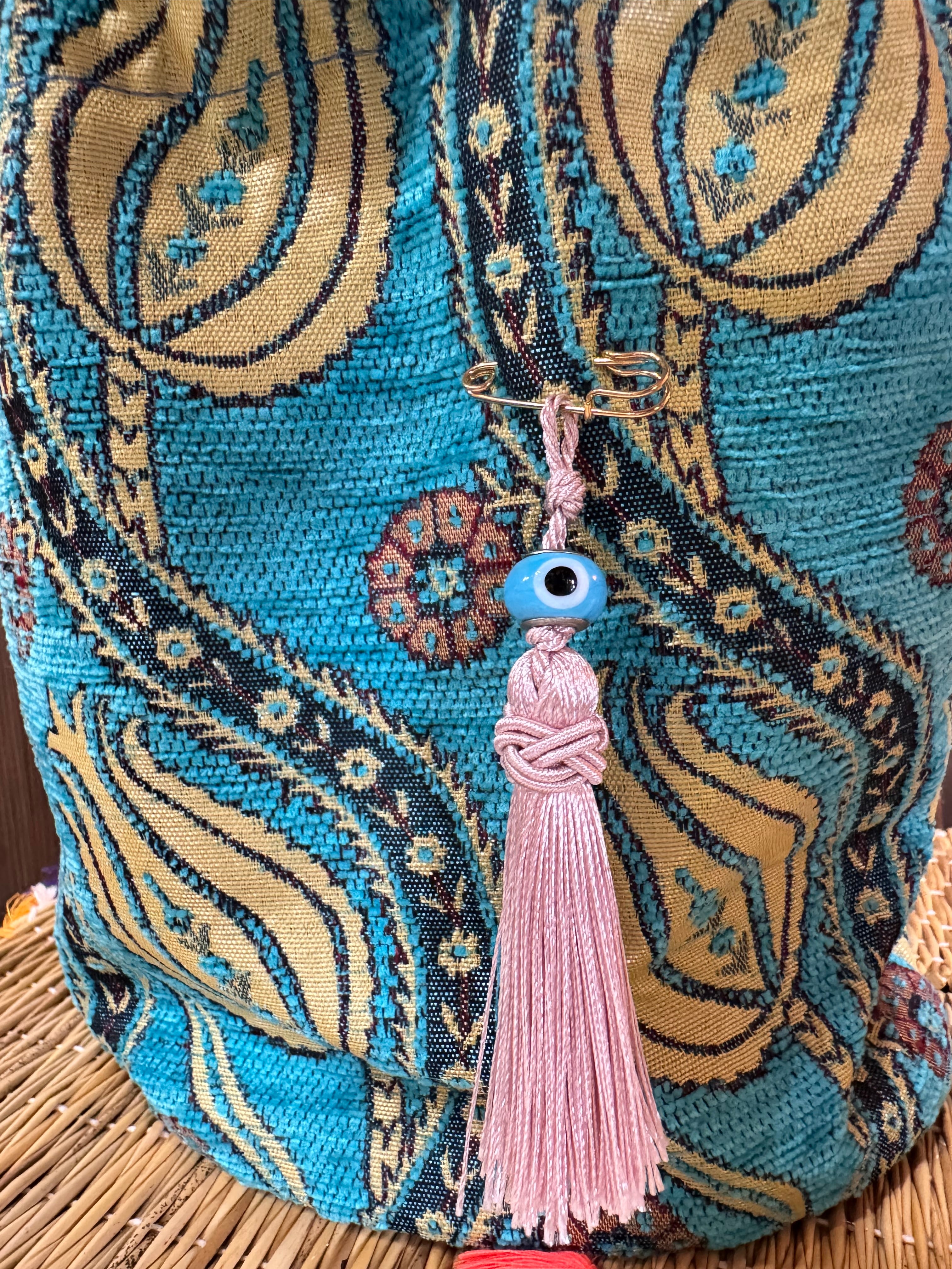 トルコ生地 アシンメトリー2way巾着バッグ トルコ生地 アシンメトリー