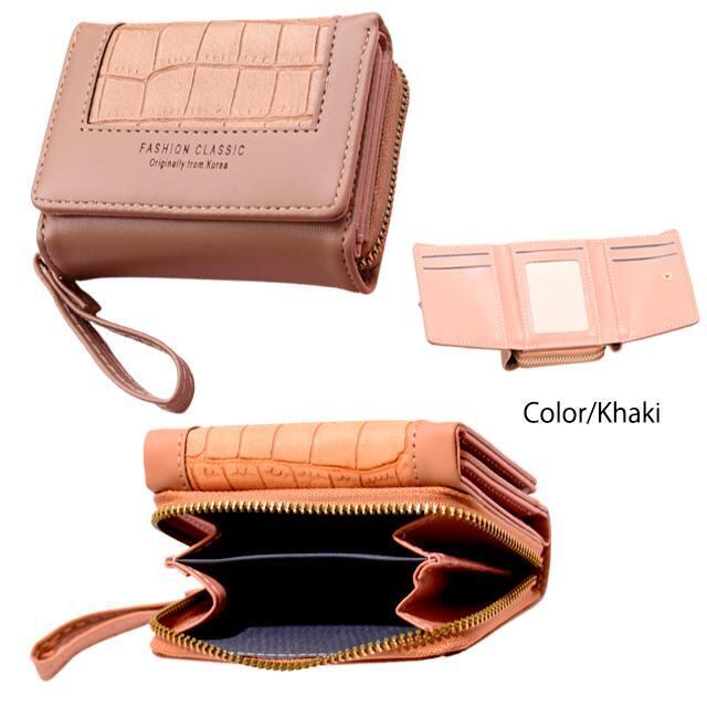 おや　アルズニ ピンククロコダイル風　小銭入れ付き 楽天市場】クロコダイル ワニ革 二つ折り財布 小銭入れあり