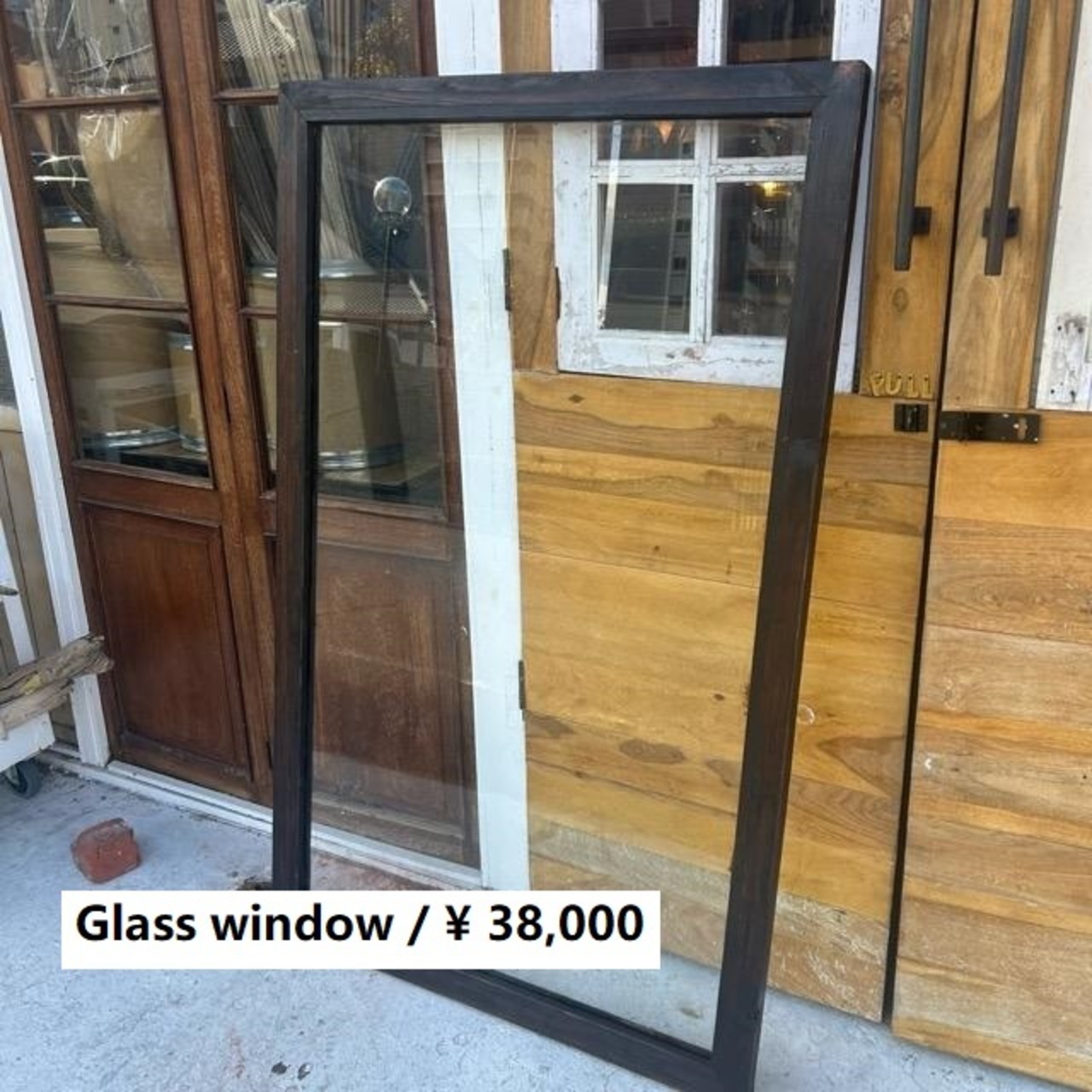 TOPANGA Funiture 大型アンティーク風ガラス窓　【サイズオーダー可能】　アジアン　アンティーク　木枠　　什器