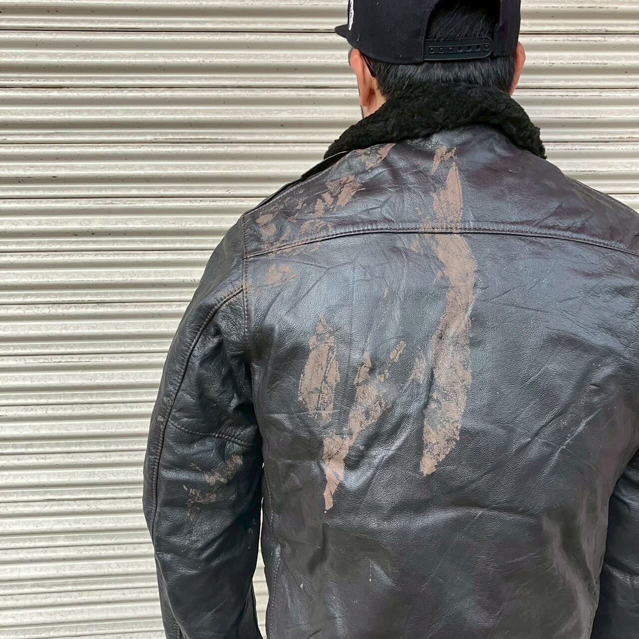 70s USA製 L.L.Bean G-1 裏ボア ムートン フライト レザー ジャケット