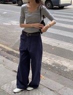 【新作5％OFF・3日間】Belt-Button Cotton Pants_2colors
