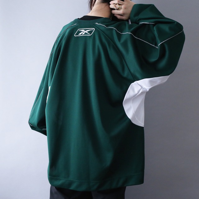 "Reebok×NHL" Dallas Stars over silhouette game shirt
