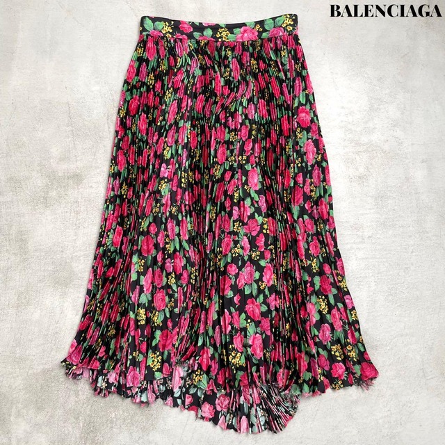 美品】BALENCIAGA バレンシアガ 花柄 プリーツ スカート S | UNage  