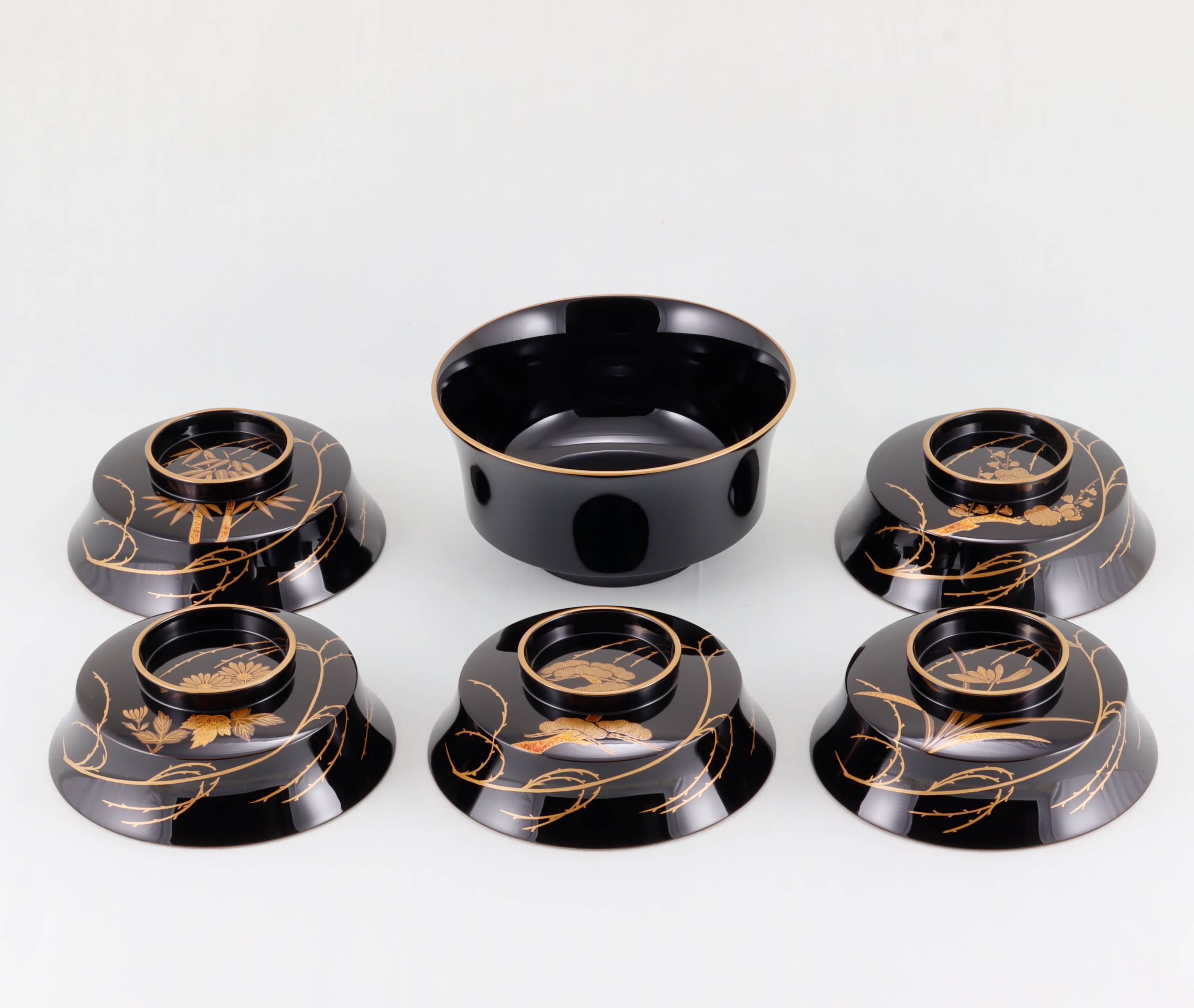 1300 輪島塗／煮物椀／角形／柳に五清蒔絵 | 輪島塗 加藤漆器店 公式