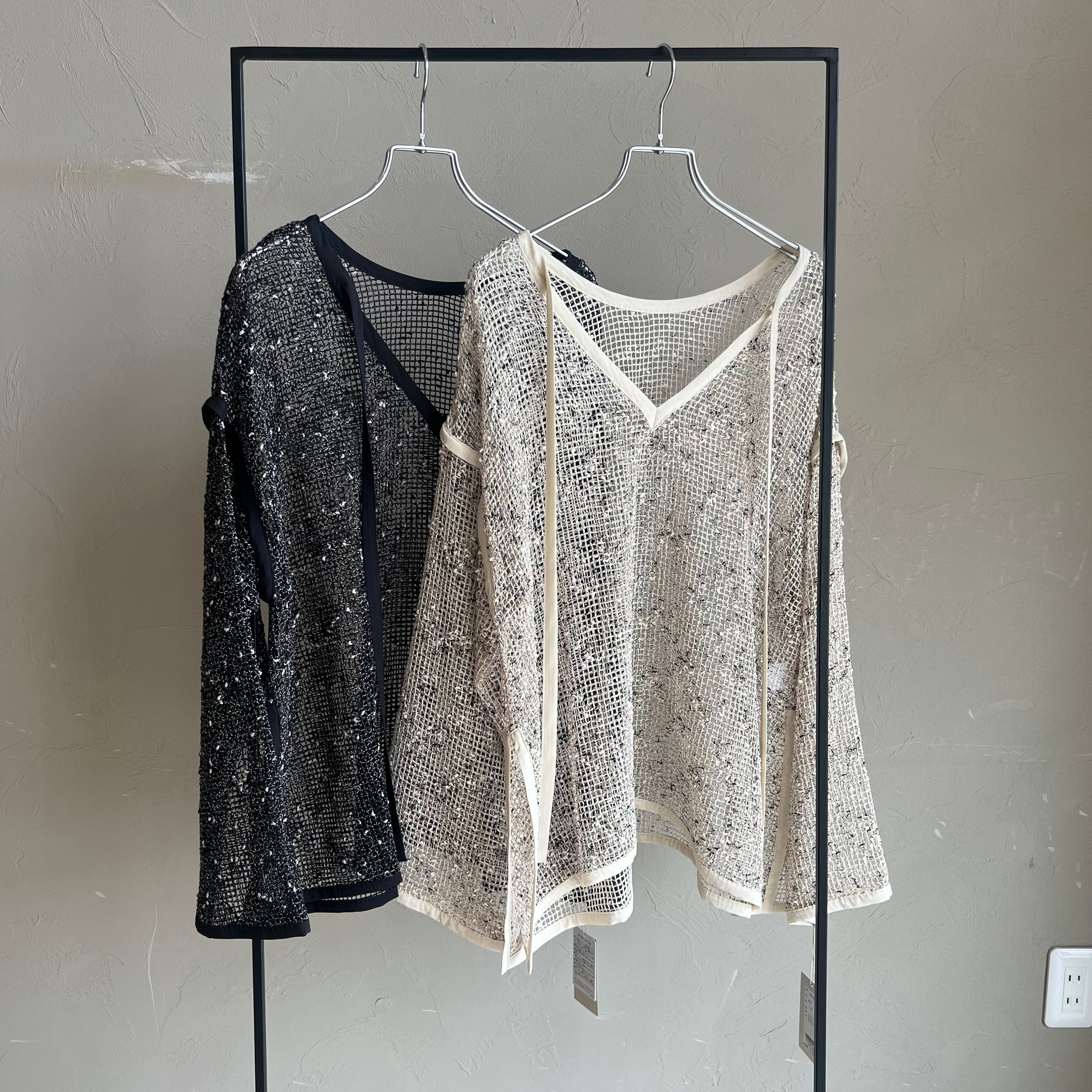 【 cafune;】メッシュツイード2wayプルオーバー