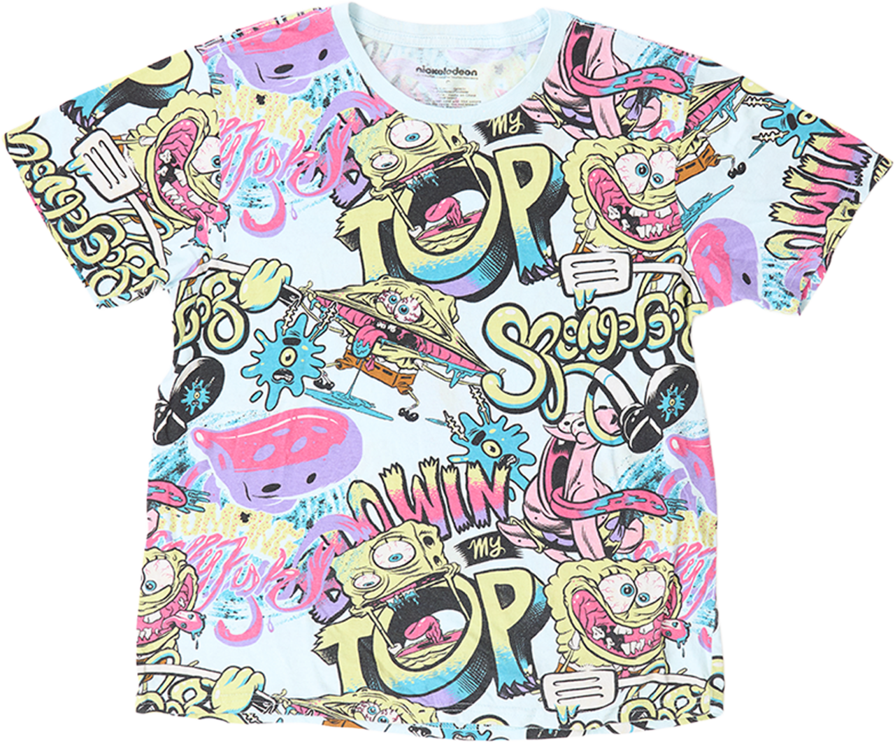 古着　SPONGEBOB OFFICIAL ALL-OVER PRINT L -T