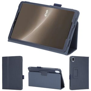 【在庫のみ】wisers docomo dtab Compact d-52C 専用 タブレットケース (ダークブルー) 8.4インチ 対応 (タッチペン/保護フィルム 付き/スタンドタイプ) タブレットカバー 2023 新型