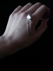 RITSUKO KARITA｜Chain onyx・crystal ring｜Silver925 チェーンリング オニキス・水晶