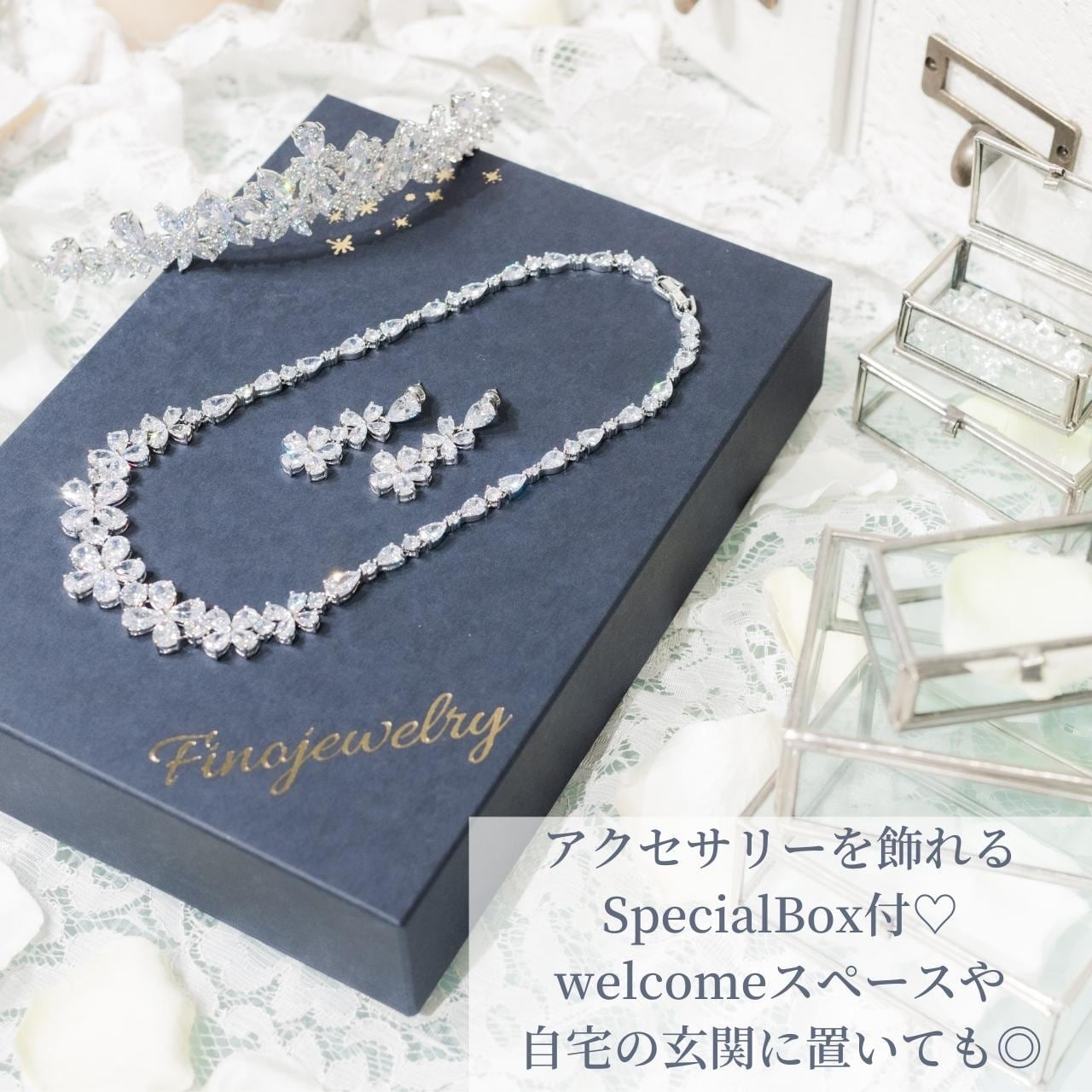 フィノジュエリーブライダル用クリスタルアクセサリーセット P003N016 2点セット | ブライダルアクセサリー Finojewelry フィノ