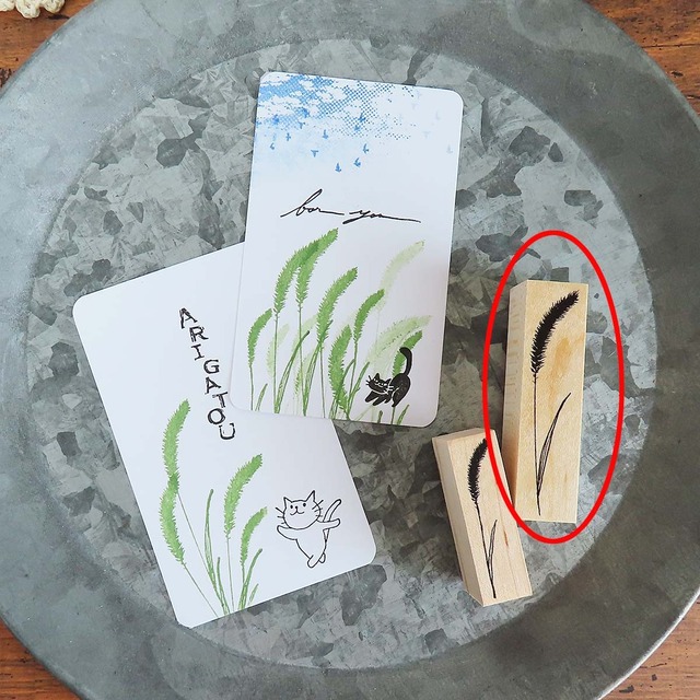 紫陽花 ラバースタンプ アンティーク調 ワンポイント スタンプ【0115】