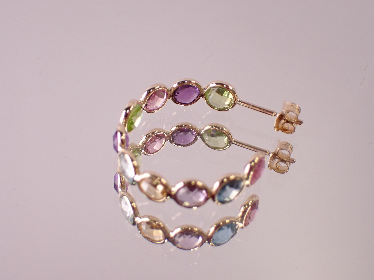 K14 マルチストーンピアス　[D2-204]