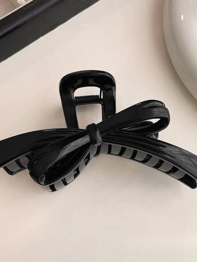 《即納》black ribbon hair clip