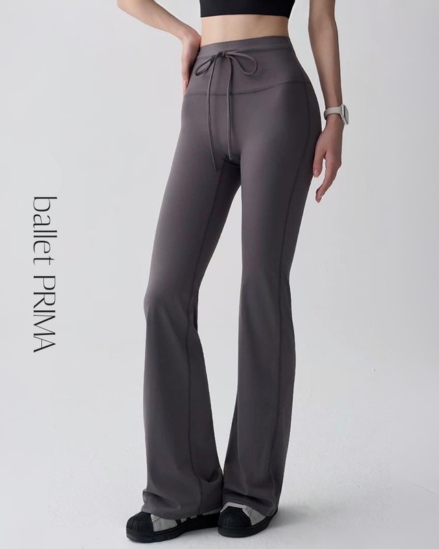 Drawstring Waist Flare Pants 4color P0205