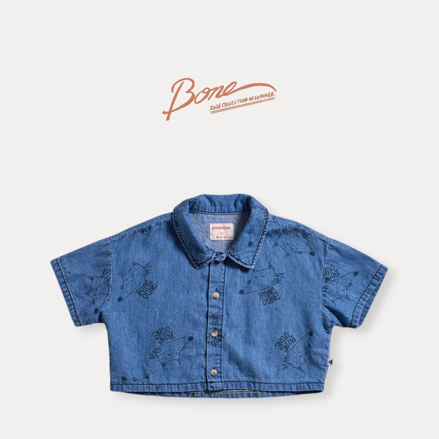 wolf denim shirt【BONEOUNE】※7月中旬〜下旬発送予定