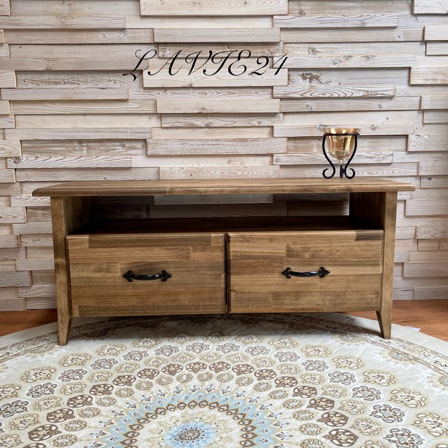 引き出し付き テレビ台 D2  アンティーク 英国スタイル テレビボード  ローテーブル と相性 ○