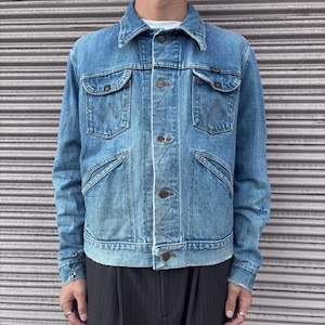 70s Wrangler ラングラー 124MJ デニムジャケット USA製 ヴィンテージ ジージャン 4つポケ インディゴ ブルー Levi's Lee 42程