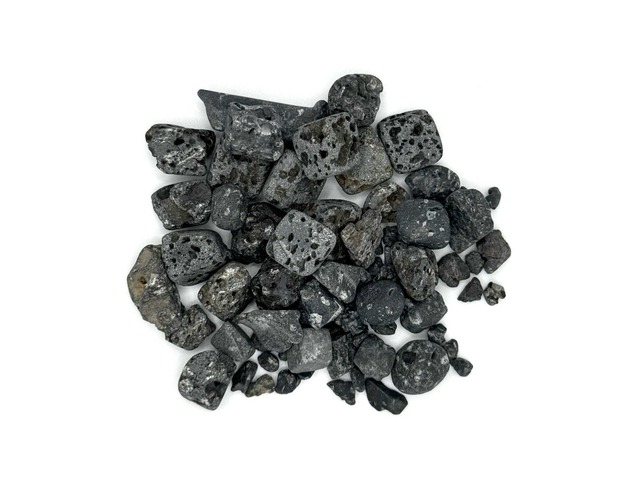 富士山溶岩石さざれとクラック水晶の小瓶（ハート形）