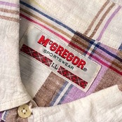 90s McGREGOR SPORTSWEAR マクレガー チェック BD ボタンダウン ハーフボタン 半袖シャツ LL/マルチ メンズ ビンテージ