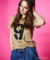 COOLA 9 フラワープリントコンパクトTシャツ (BEIGE)　CQ-48096