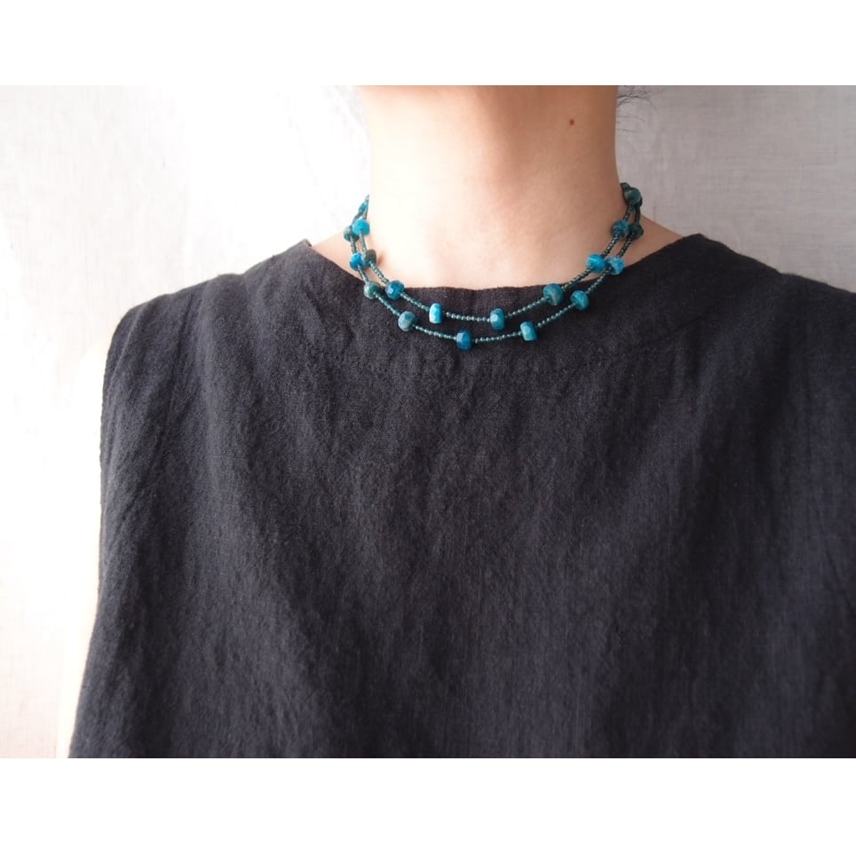 Blue Green Jade × Apatite Necklace／ブルーグリーンジェード