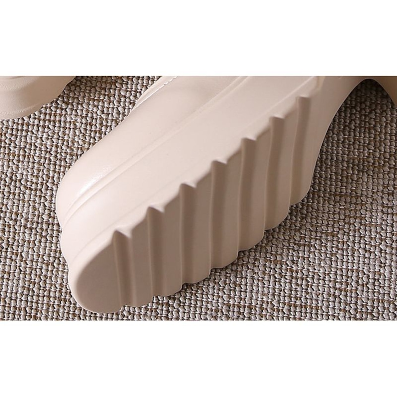 ストラップ  厚底 プレーントゥ シューズ  90015