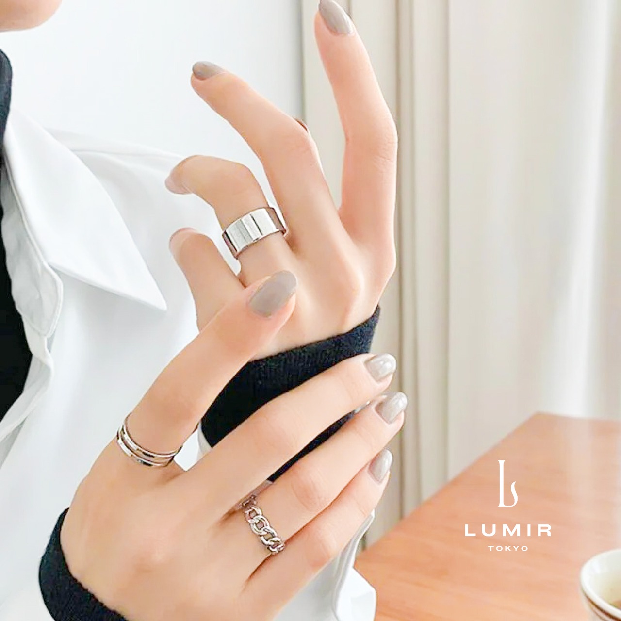 ミニマリストレイヤードリング 3pcsセット