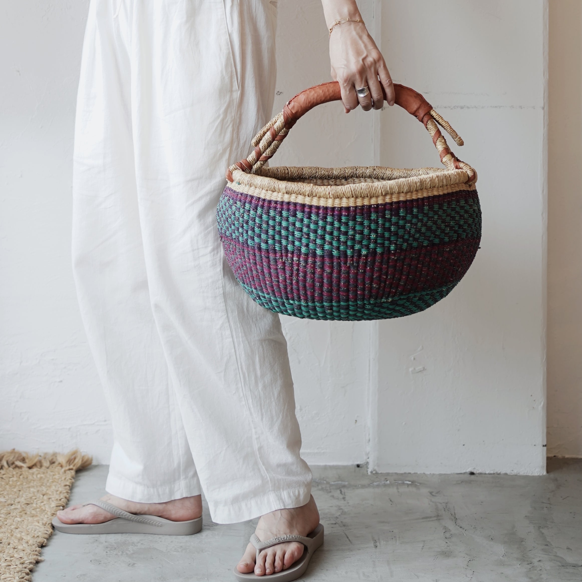 エレファントグラスバスケット/ラウンド Mサイズ