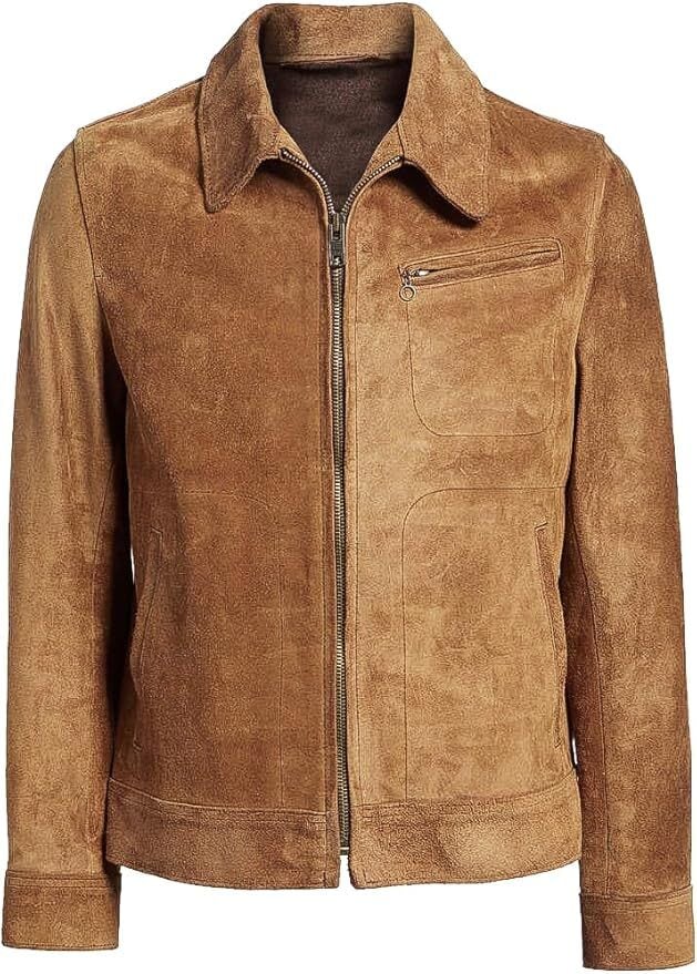 羊革・金属ボタン付き羊革ワックスシャツ Sheep Leather Waxed Shirt