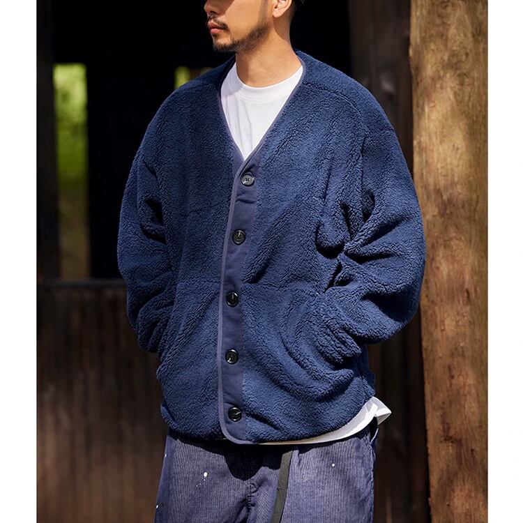 ★COLLARLESS POLAR FLEECE COTTON JACKET　　　A0514