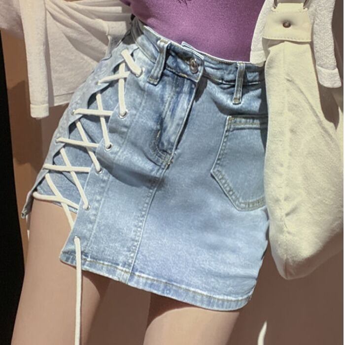 スカート サマーハイウェストウェストバンド 夏物 ドラファッションホール50617569784