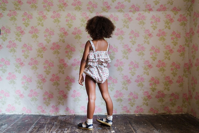 little cotton clothes/Clarissa Romper - Sundae Floral