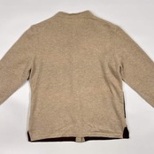 カシミヤ100% DECORO デコロ ボーダー デザイン ニット カーディガン L/ベージュ系 レディース