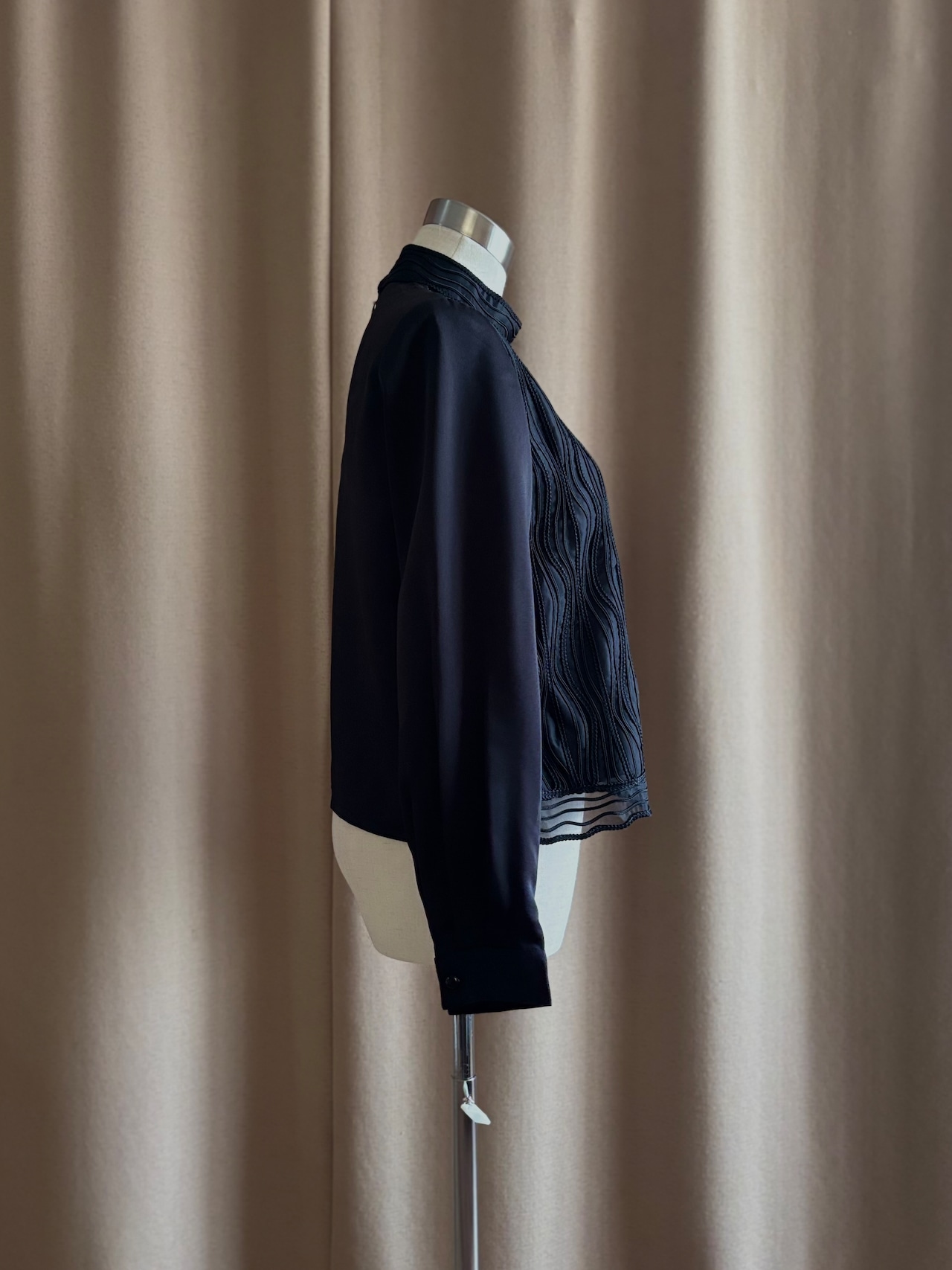 mode black high neck tops-5155-2