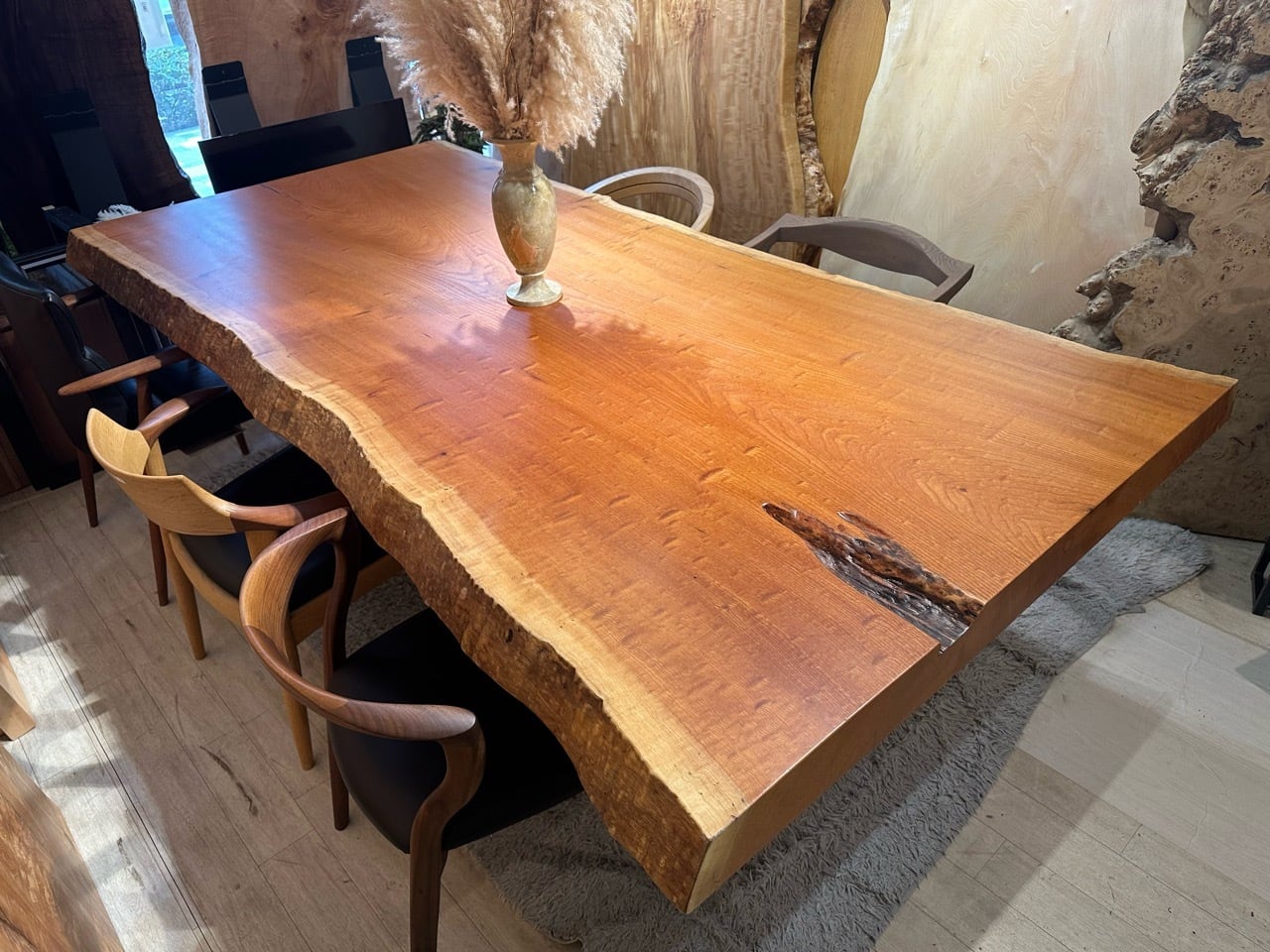 OUTLET・総玉杢】欅（ケヤキ）_2380×1130-1240×80_新宿店_テーブル天板