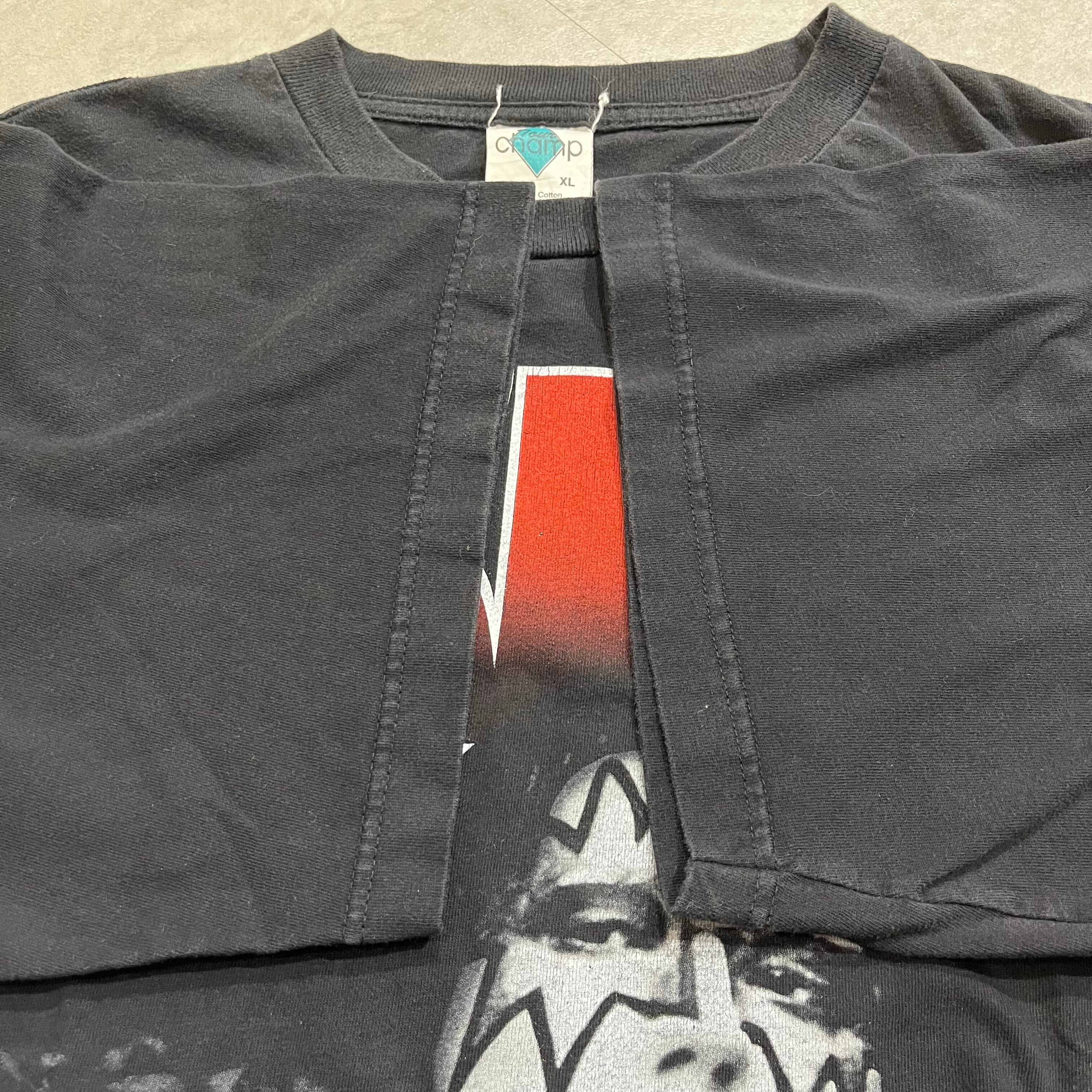 90年代 size : XL【 KISS 】キス バンドTシャツ バンT 両面プリント 黒