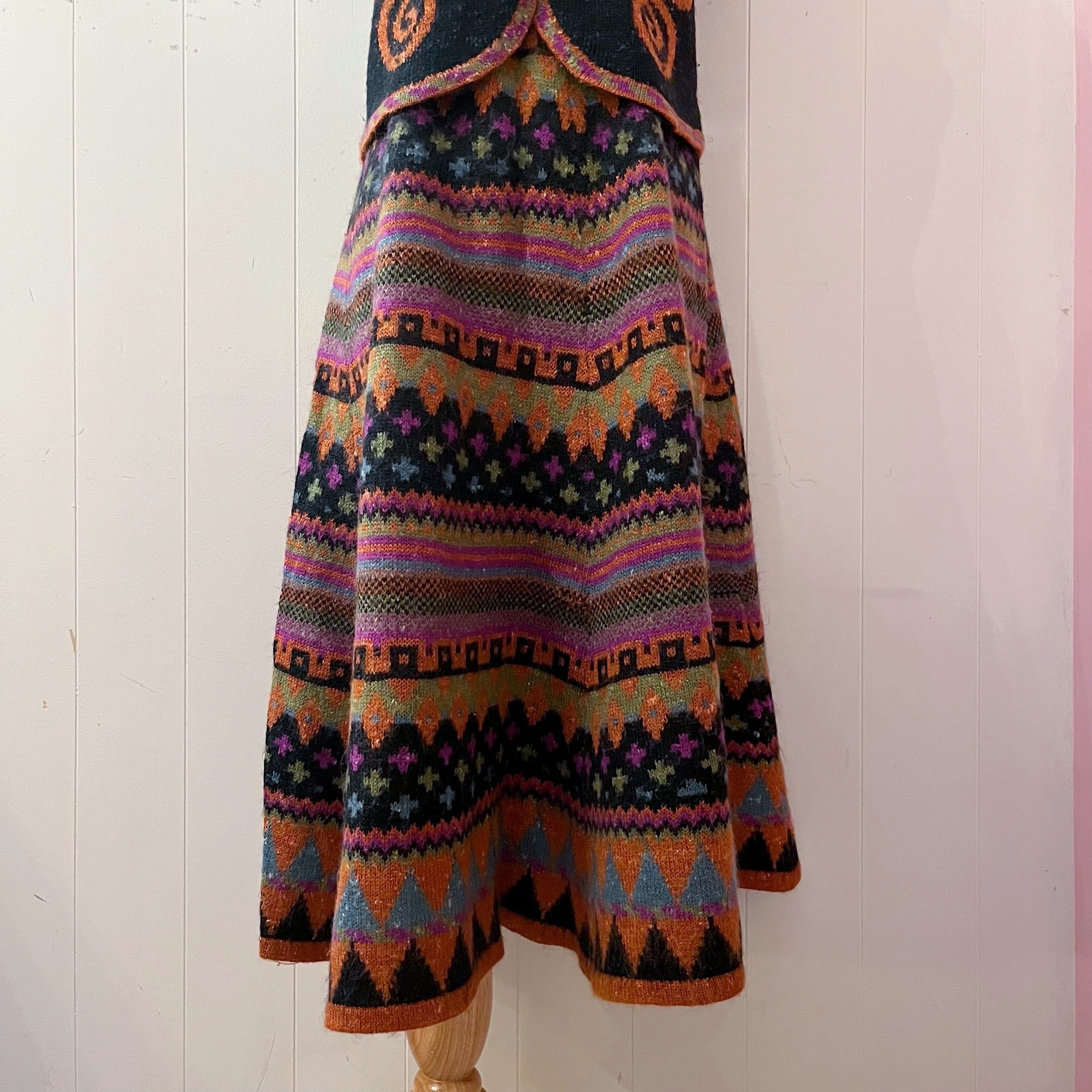 black orange butterfly knit set up