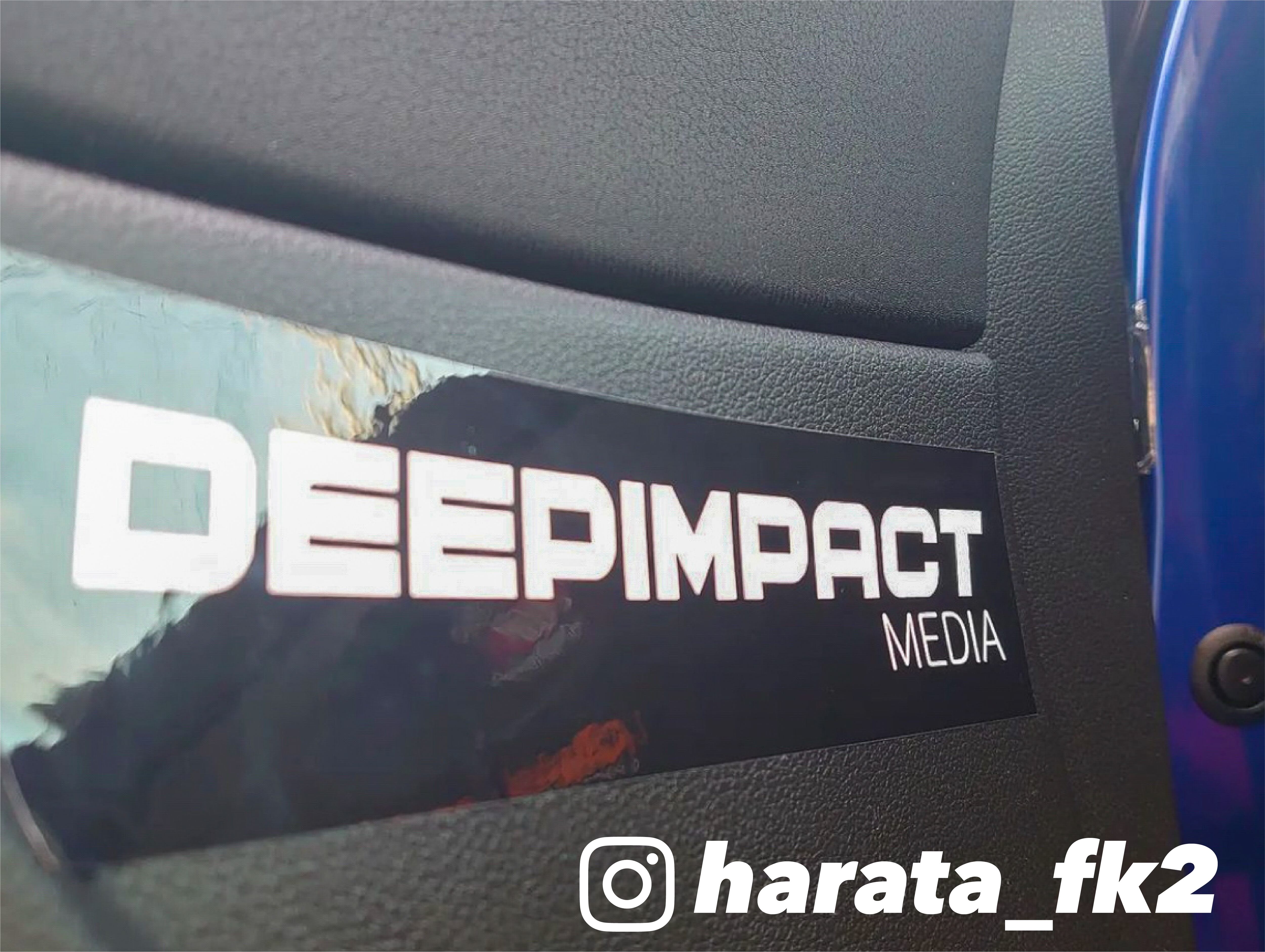 DEEPIMPACT MEDIA オリジナルステッカー BLK×WHT 20cm×5cm