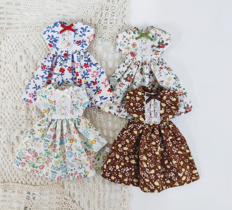 blytheドール人形サイズ ドール服 花柄ワンピース | ドール服の通販