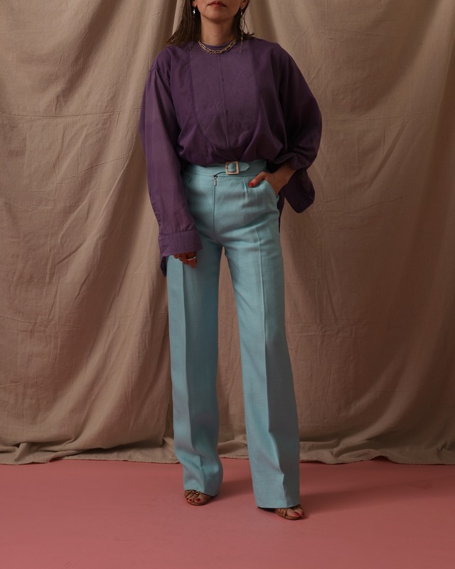 1940's Arrow / Open Back Shirt / Size L - 菖蒲