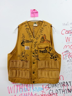 70s vintage hunting vest "drawing"