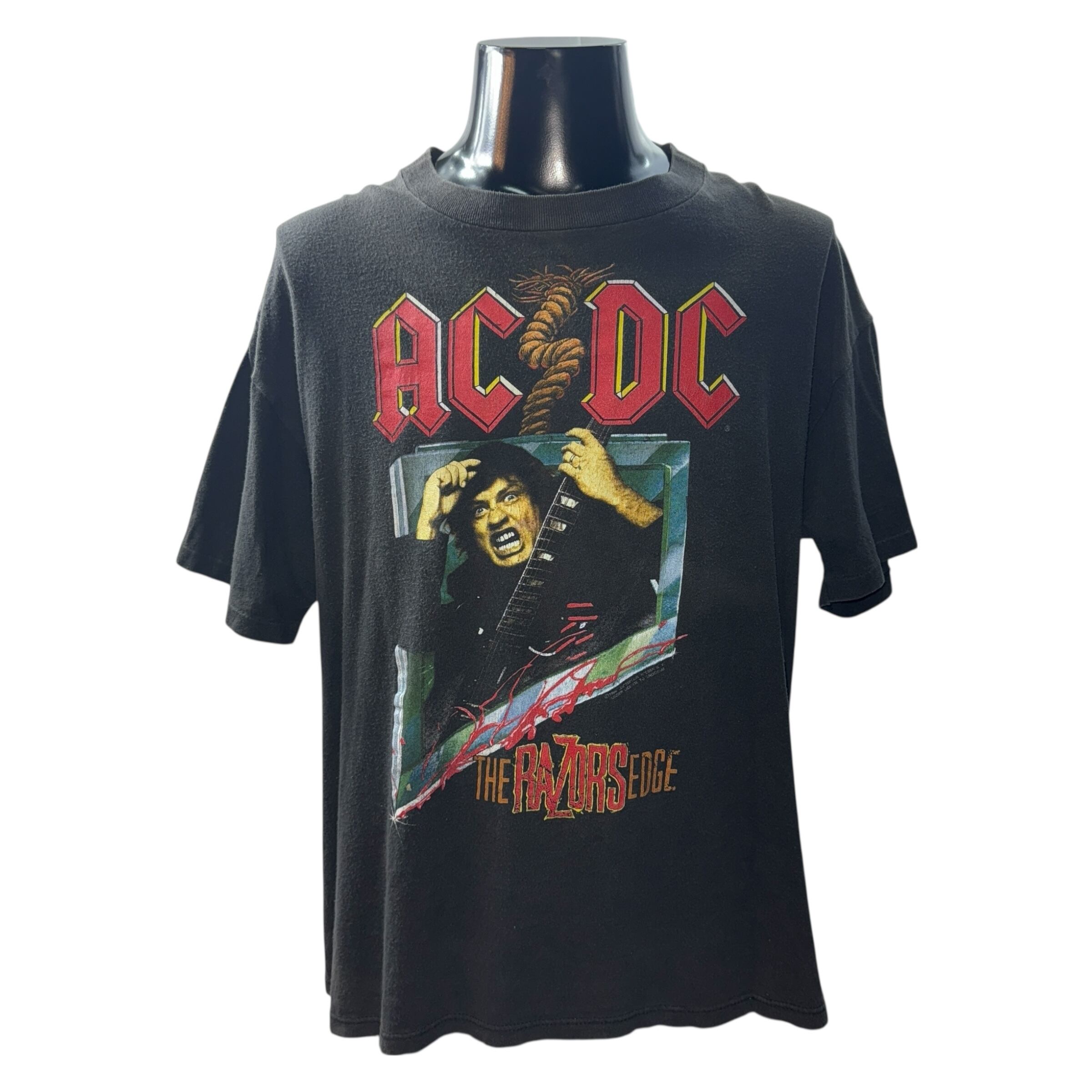 AC/DC TOUR 88 Tシャツ コピーライト入り AC/DC】エーシーディーシー “THE RAZORS EDGE” 1990コピーライト