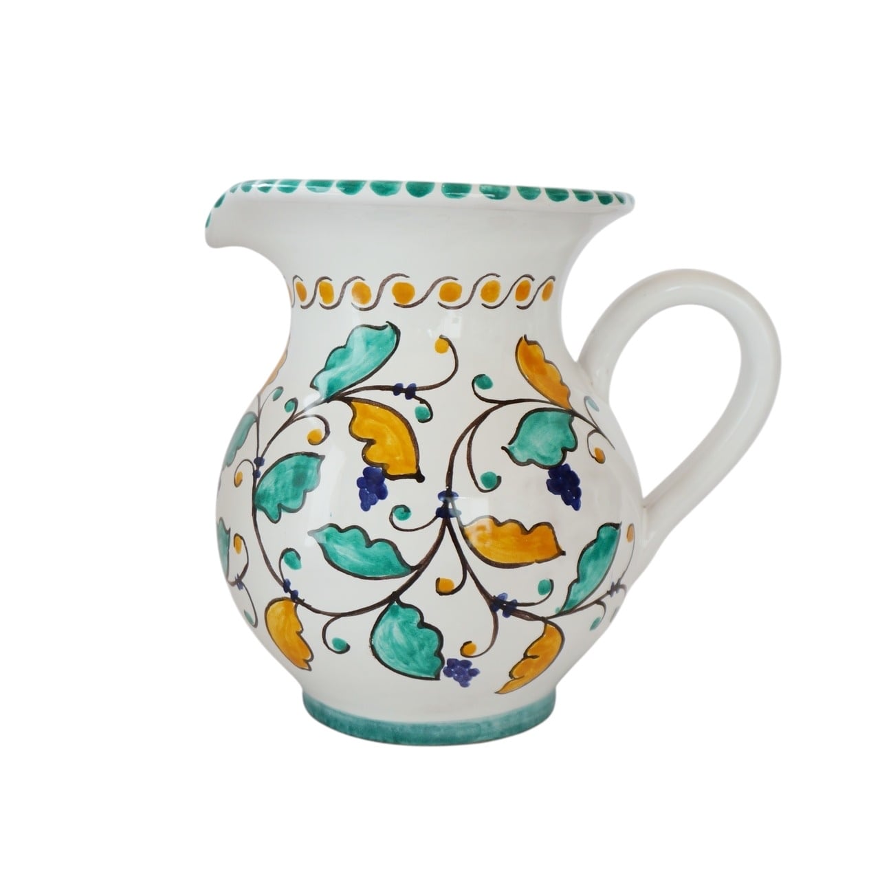 水差し ジャグ 16cm 1000ml BRC007 草花模様 マヨリカ焼き フラワー