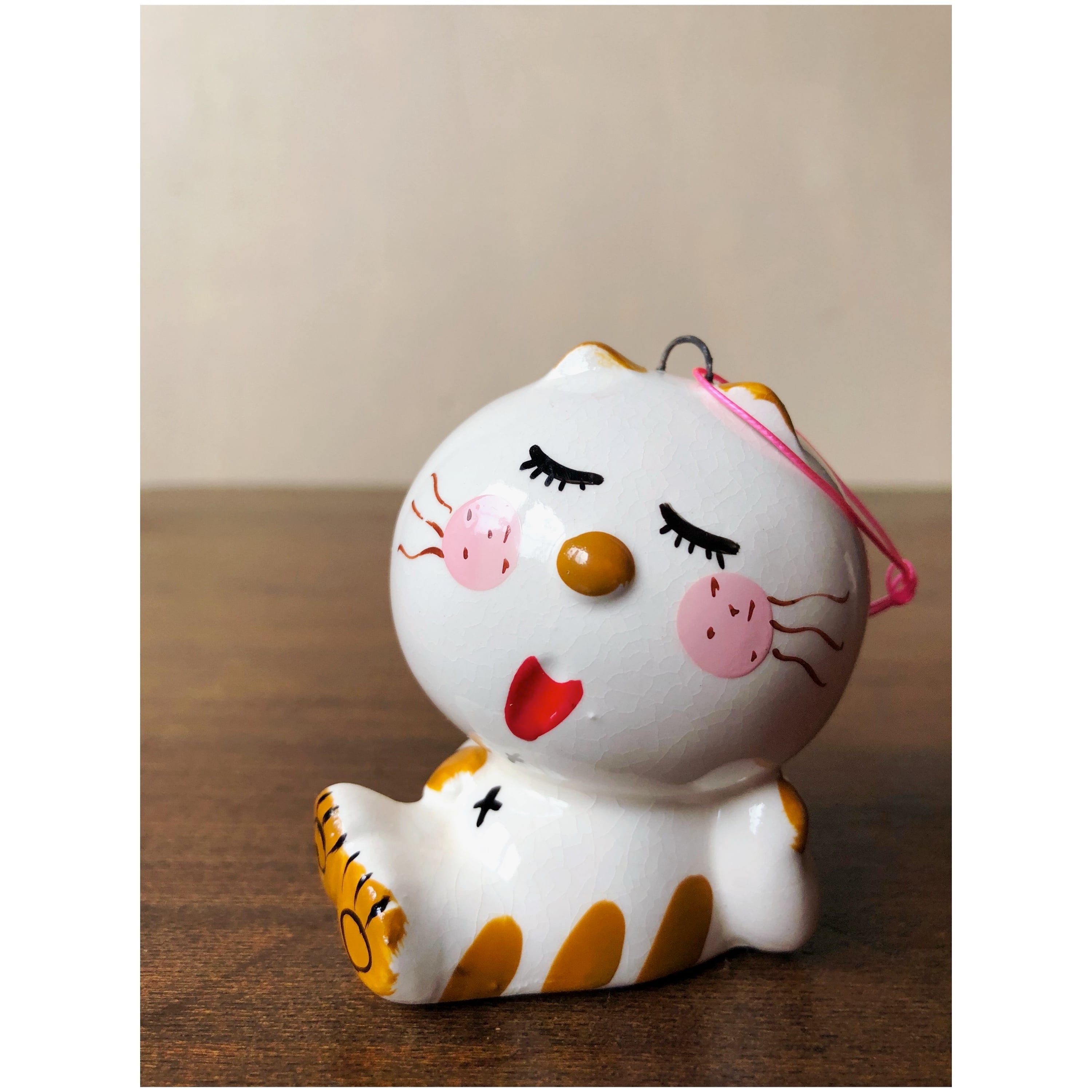 レトロ 当時物 水森亜土 陶器製 ネコ 猫 フィギュア 置物 人形-