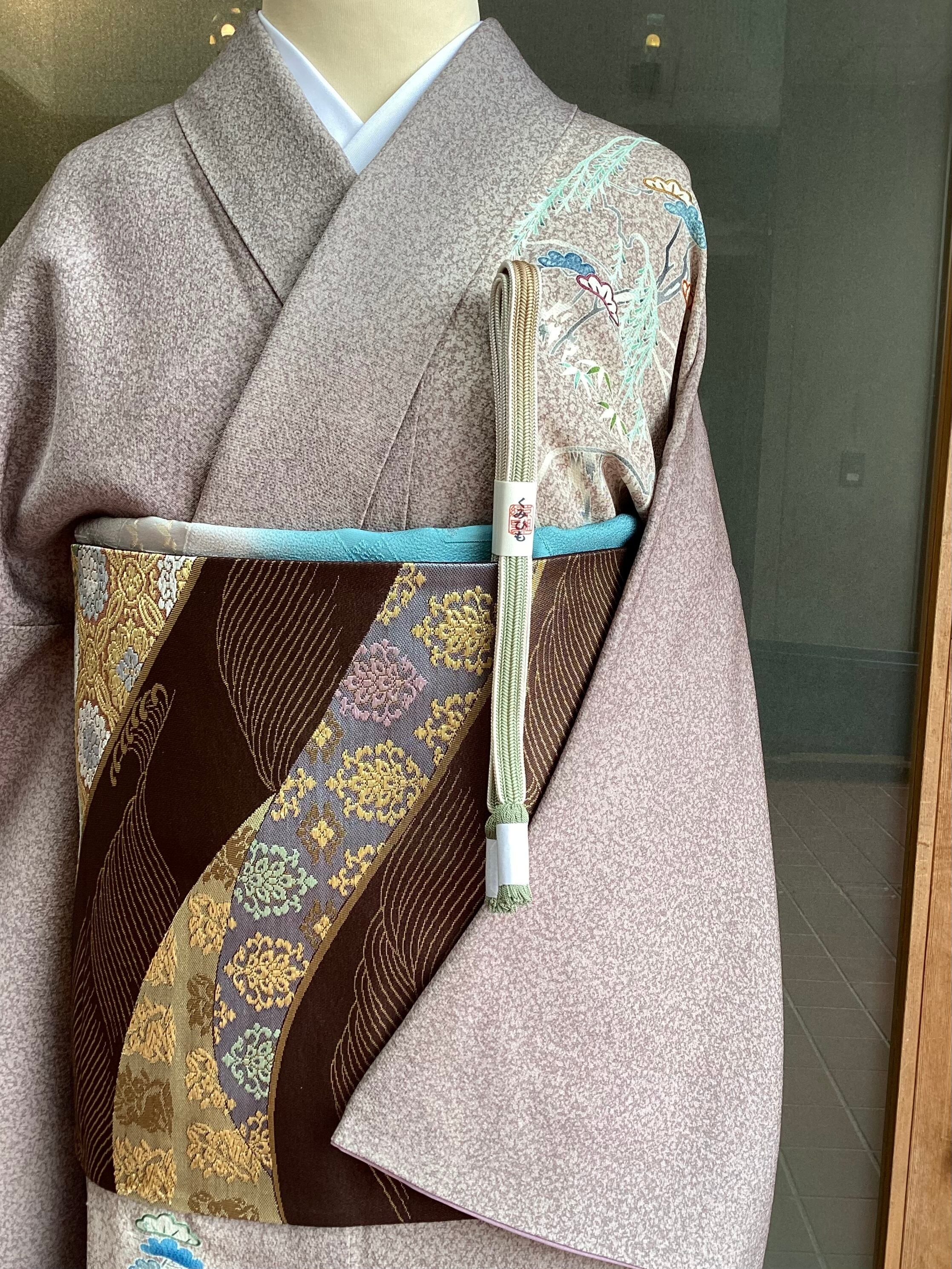 きもの志麻 正絹 袷 付け下げ 金駒刺繍 金彩友禅 花唐草 深紫 極美品 きもの志麻 正絹 袷 付け下げ 金駒刺繍 金彩友禅 花唐草 深紫 極美品