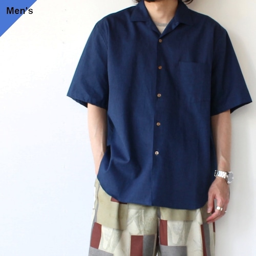 melple インディゴシャンブレー開襟シャツ  Naval S/S Shirt　（Indigo navy）