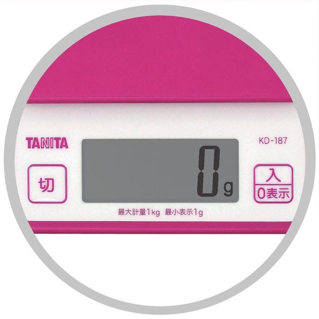 タニタ デジタルクッキングスケール 1kg ピンク KD-187-PK